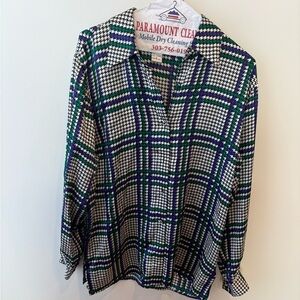 Vintage DVF Houndstooth Blouse